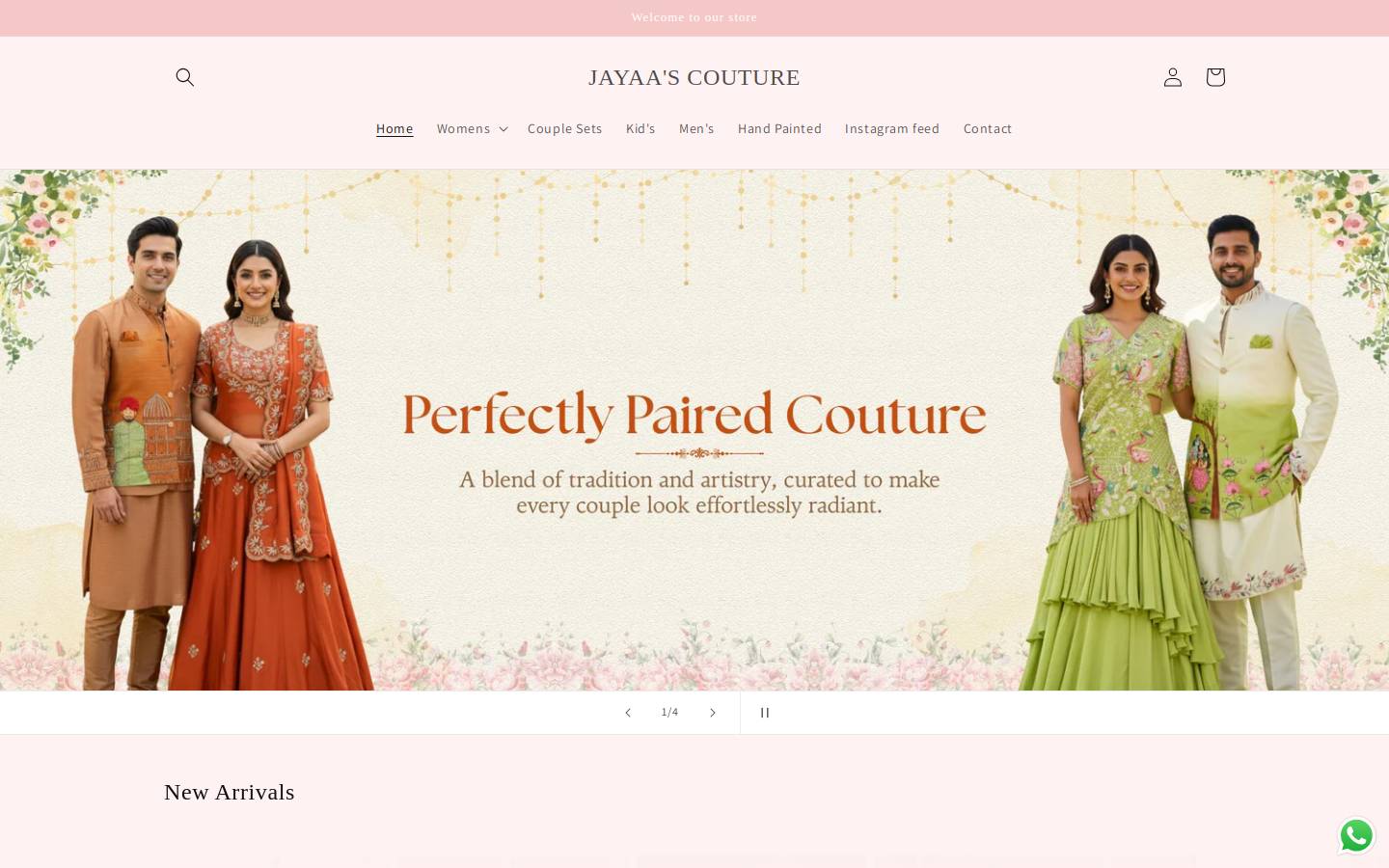 jayaascouture.com homepage screenshot