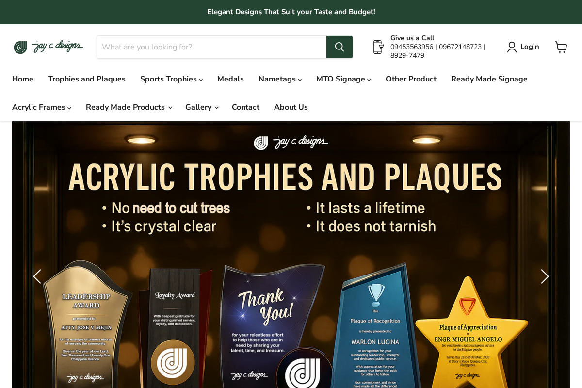 Jay C. Designs homepage screenshot