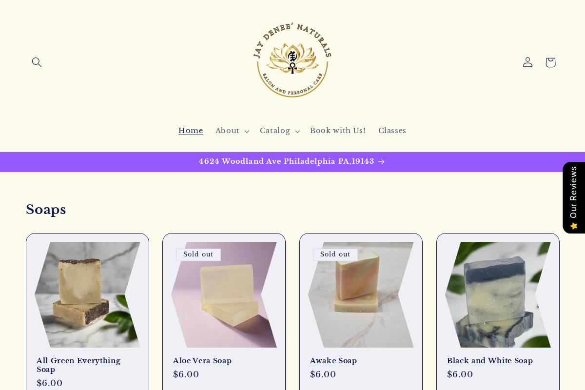 jaydnaturals.com homepage screenshot