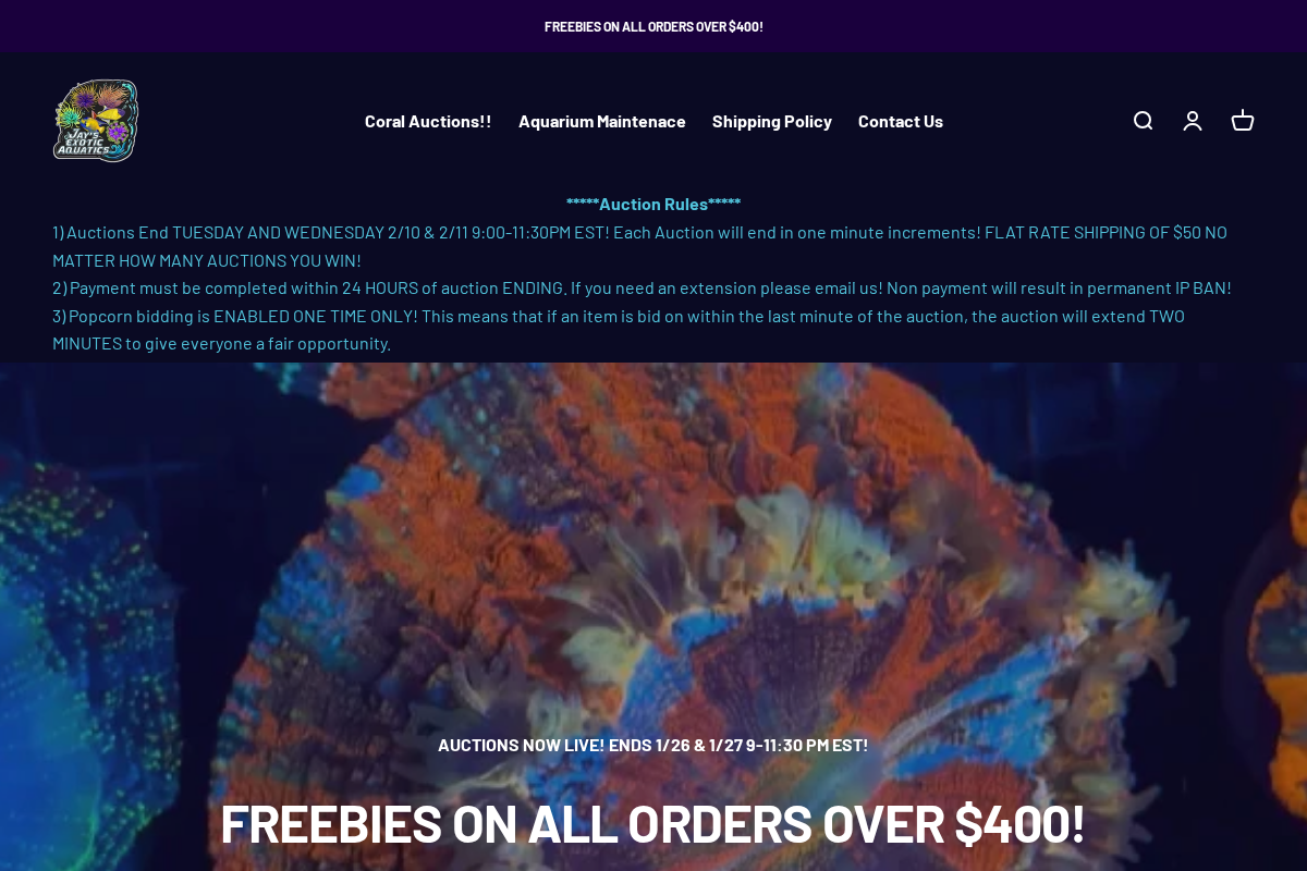 jaysexoticaquatics homepage screenshot