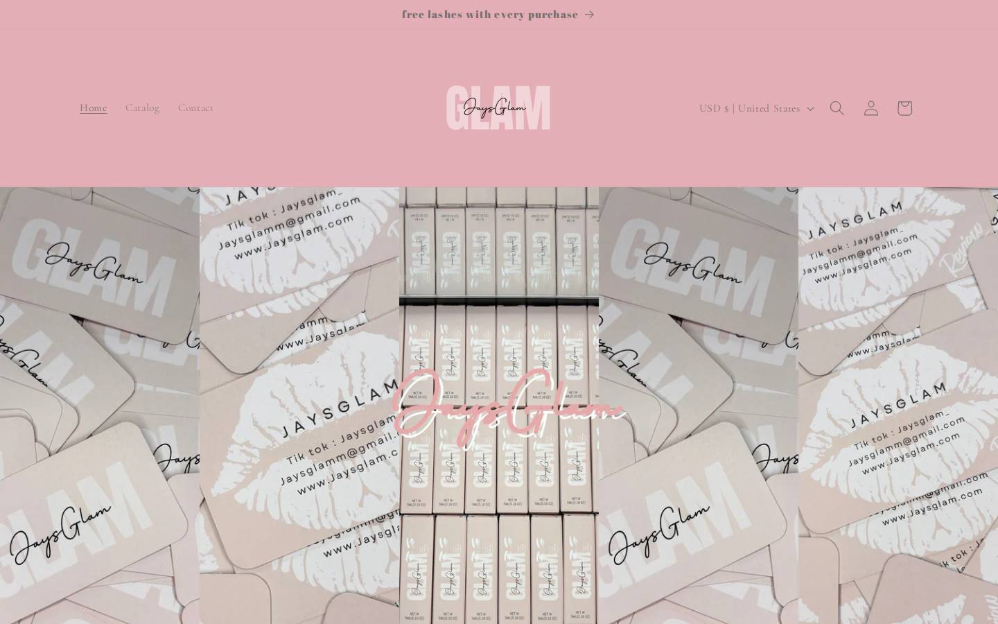 jaysglam.com homepage screenshot