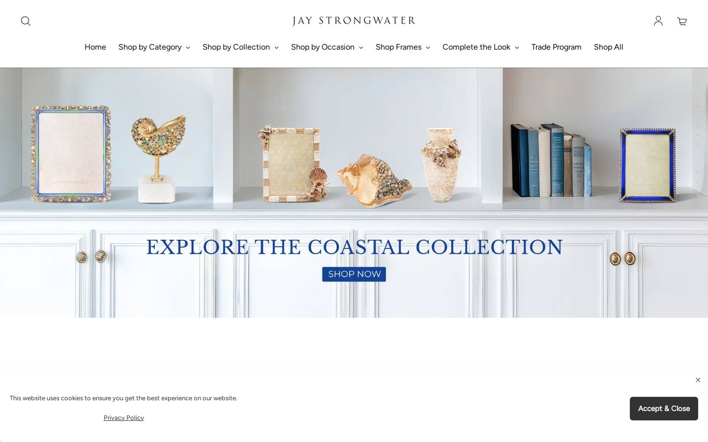 Jay Strongwater homepage screenshot