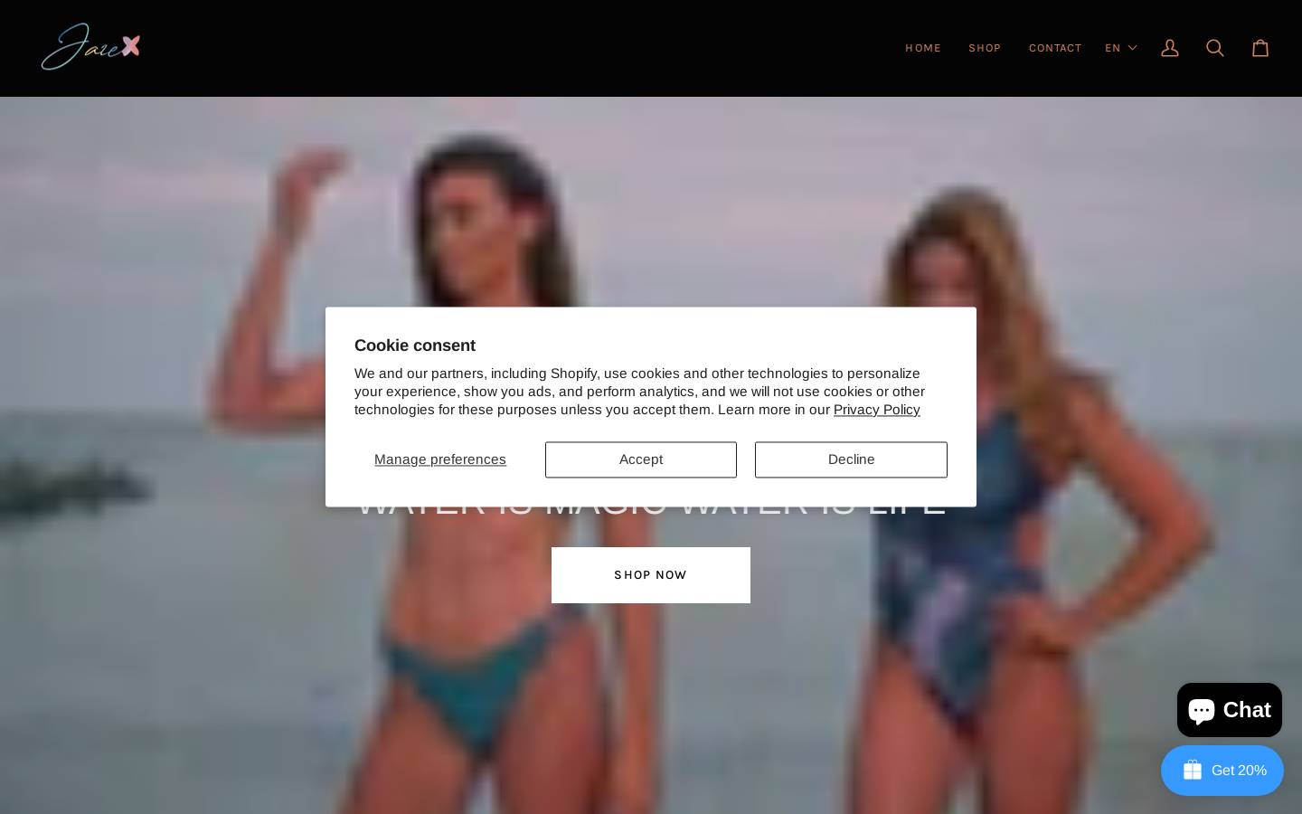 jazeswim.com homepage screenshot