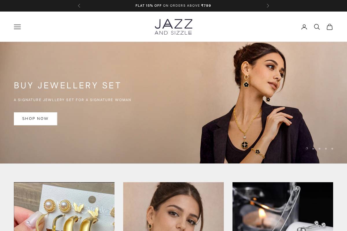 jazzandsizzle.com homepage screenshot