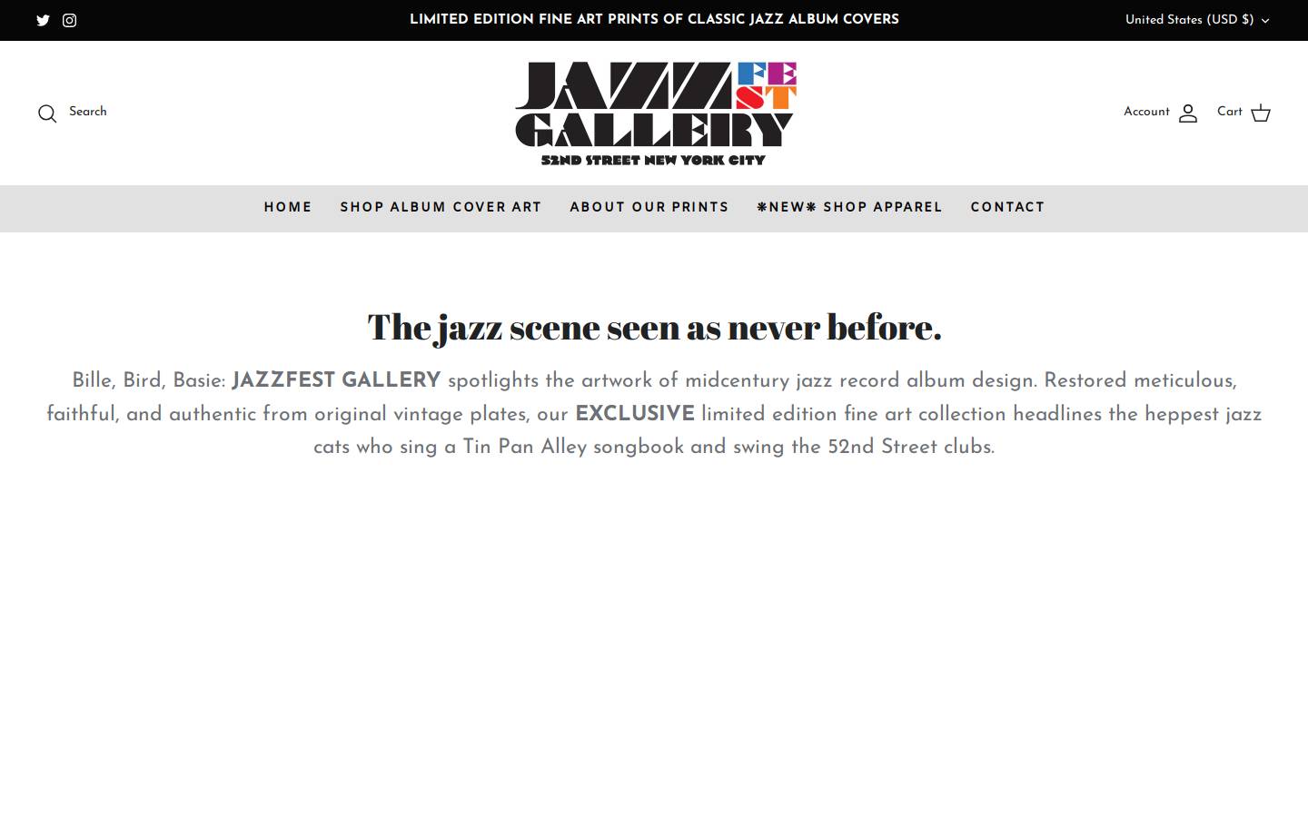 jazzfestgallery.com homepage screenshot