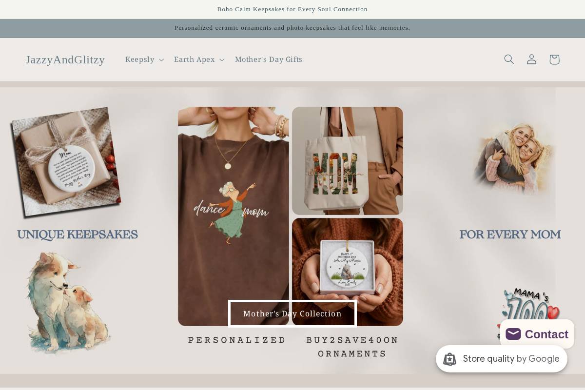 jazzyandglitzy.com homepage screenshot