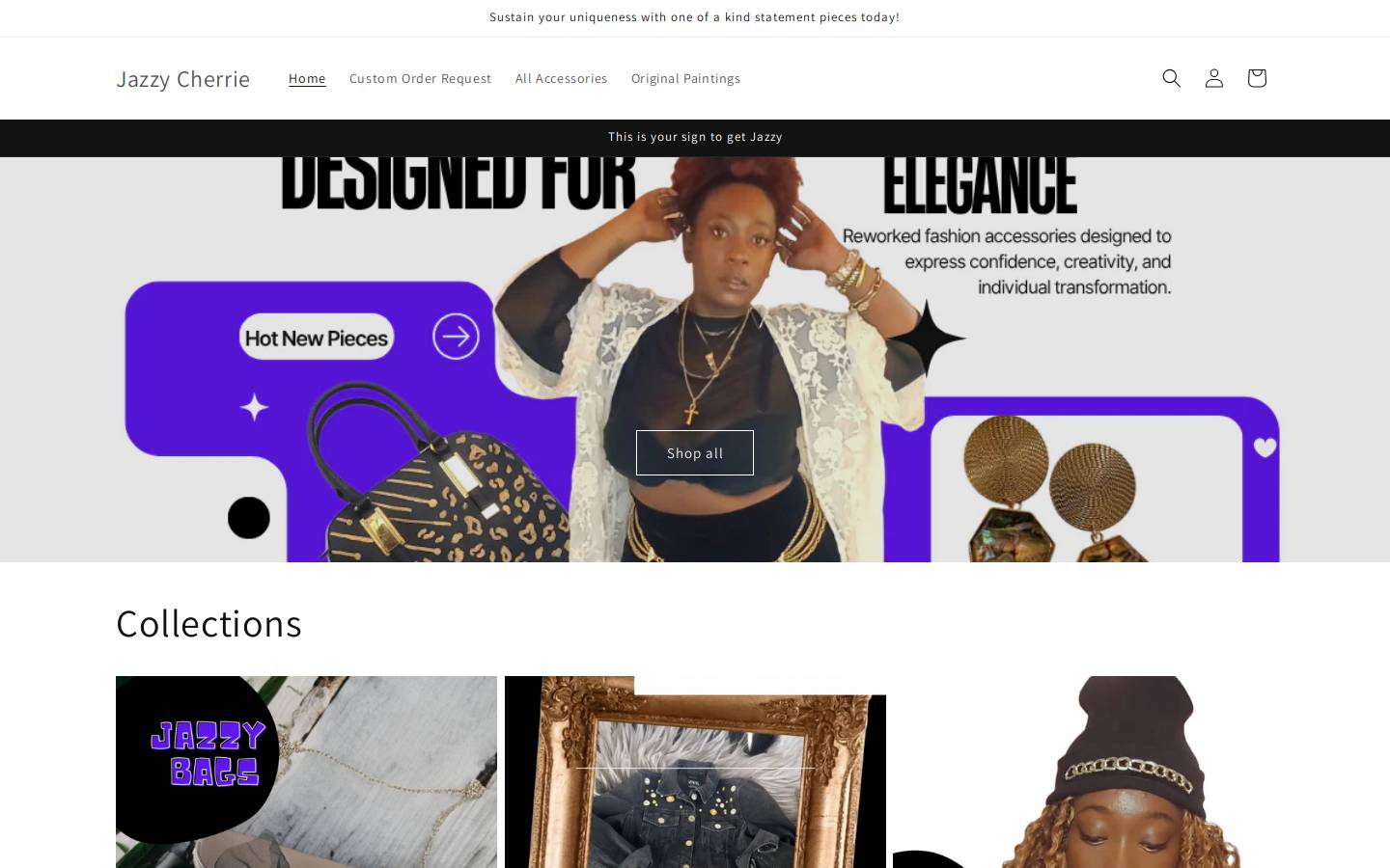 jazzycherrie.com homepage screenshot