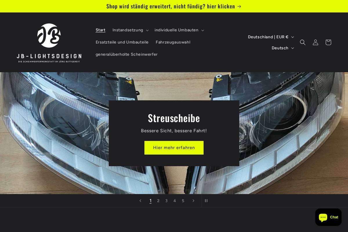 Jb Lightsdesign homepage screenshot