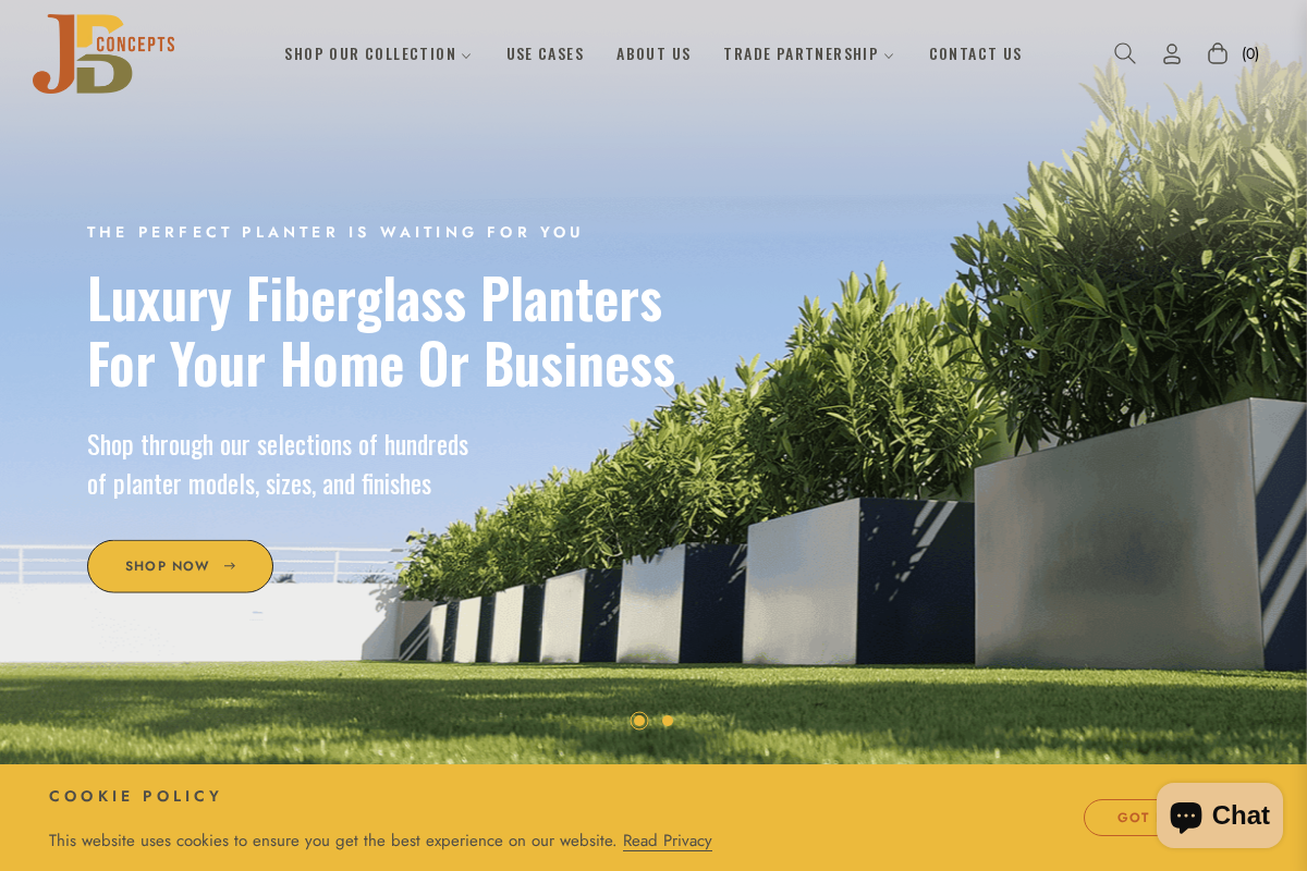 JBD Concepts homepage screenshot