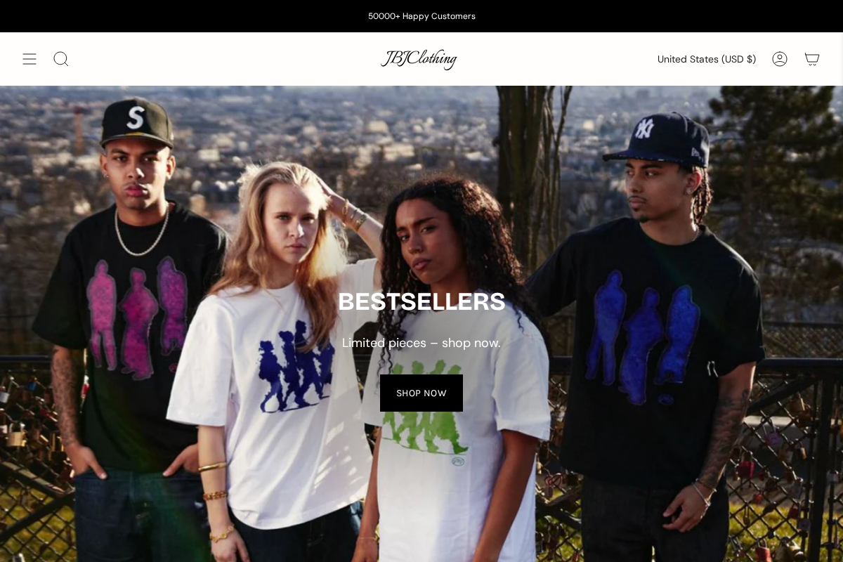 jbjclothing.us homepage screenshot