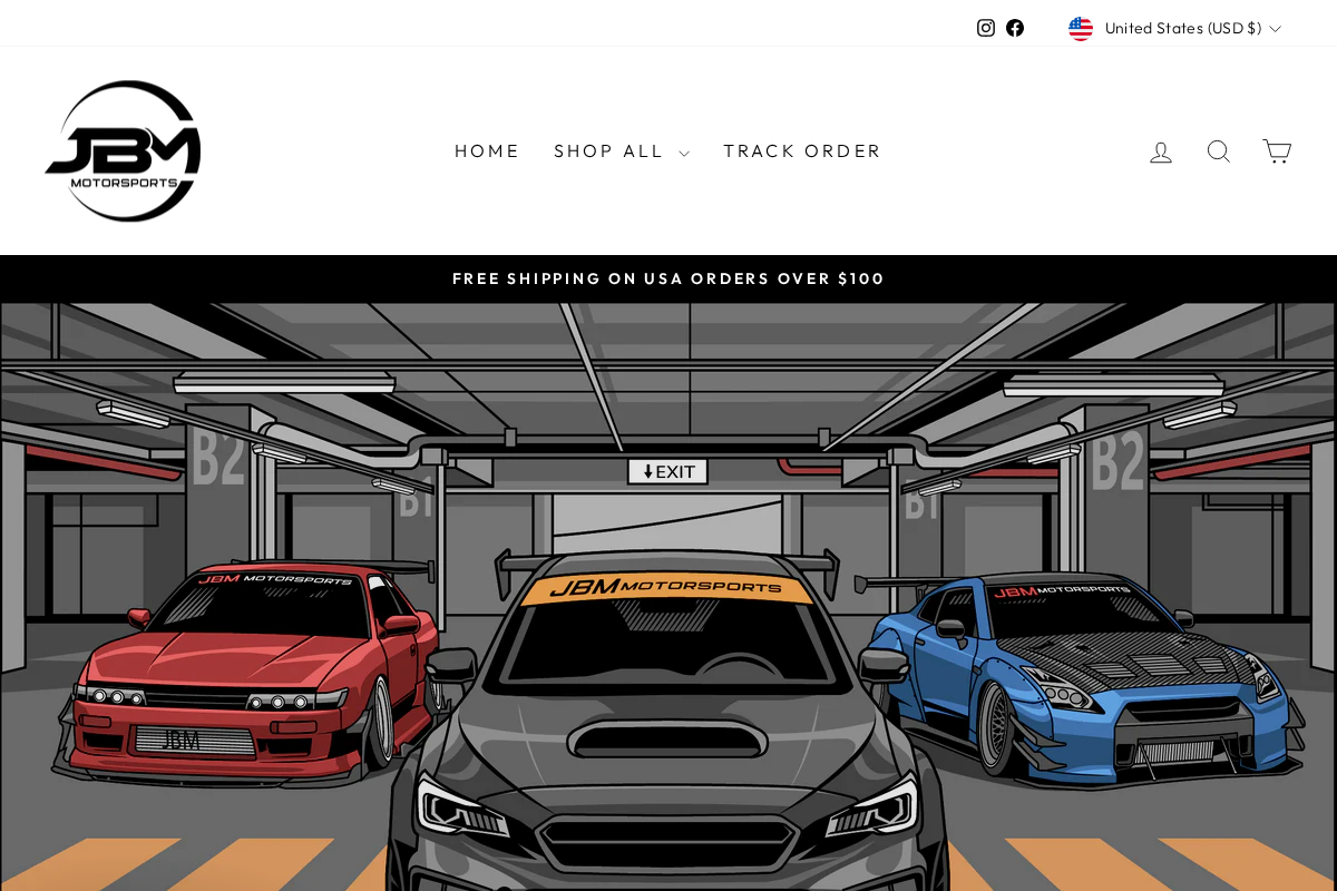 JBM Motorsports homepage screenshot