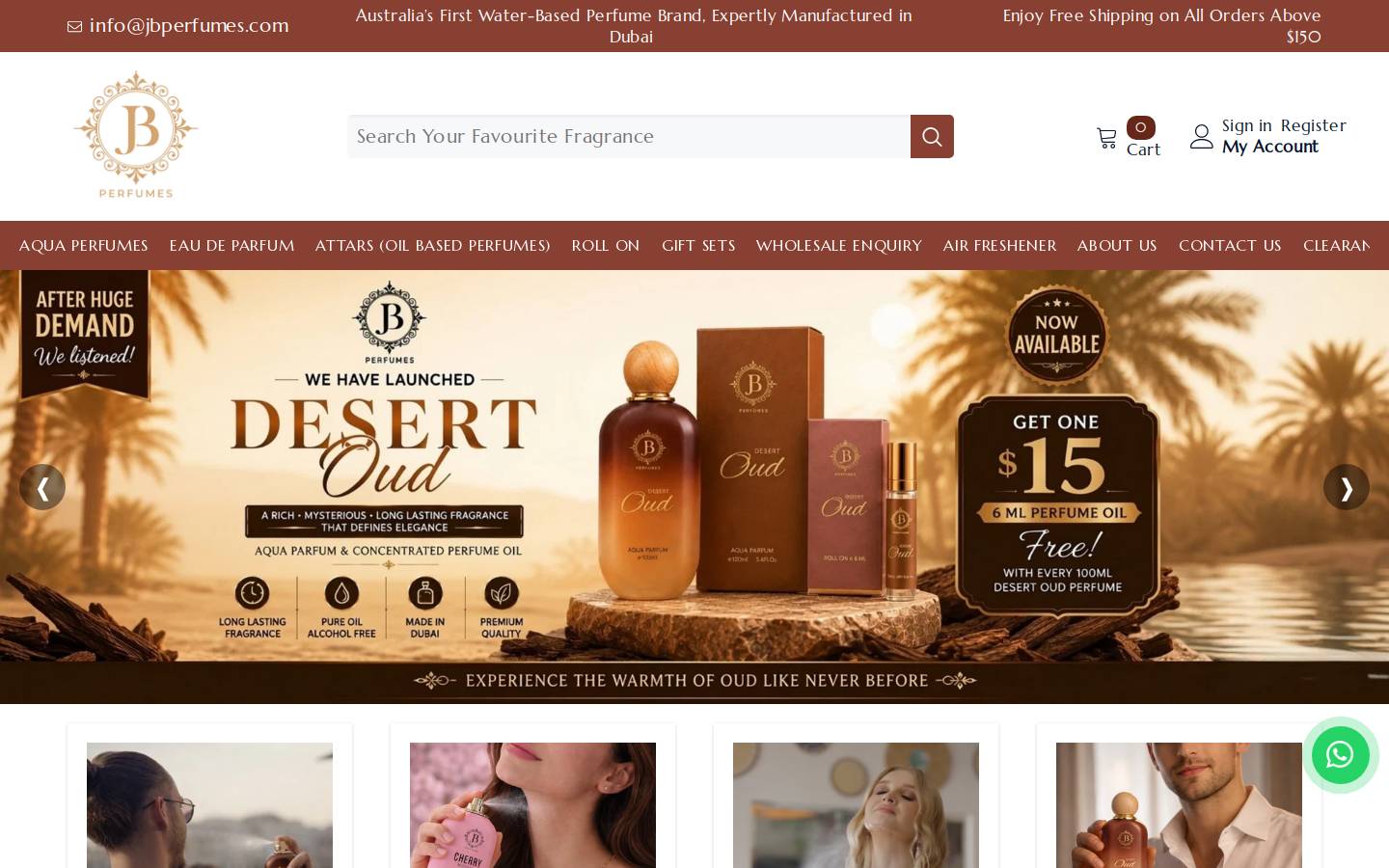 jbperfumes.com homepage screenshot
