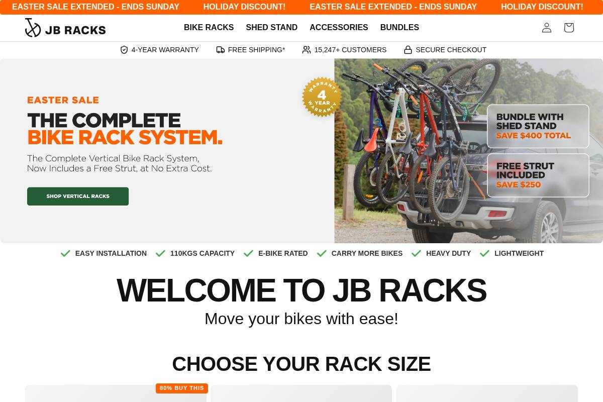 Jbracks homepage screenshot