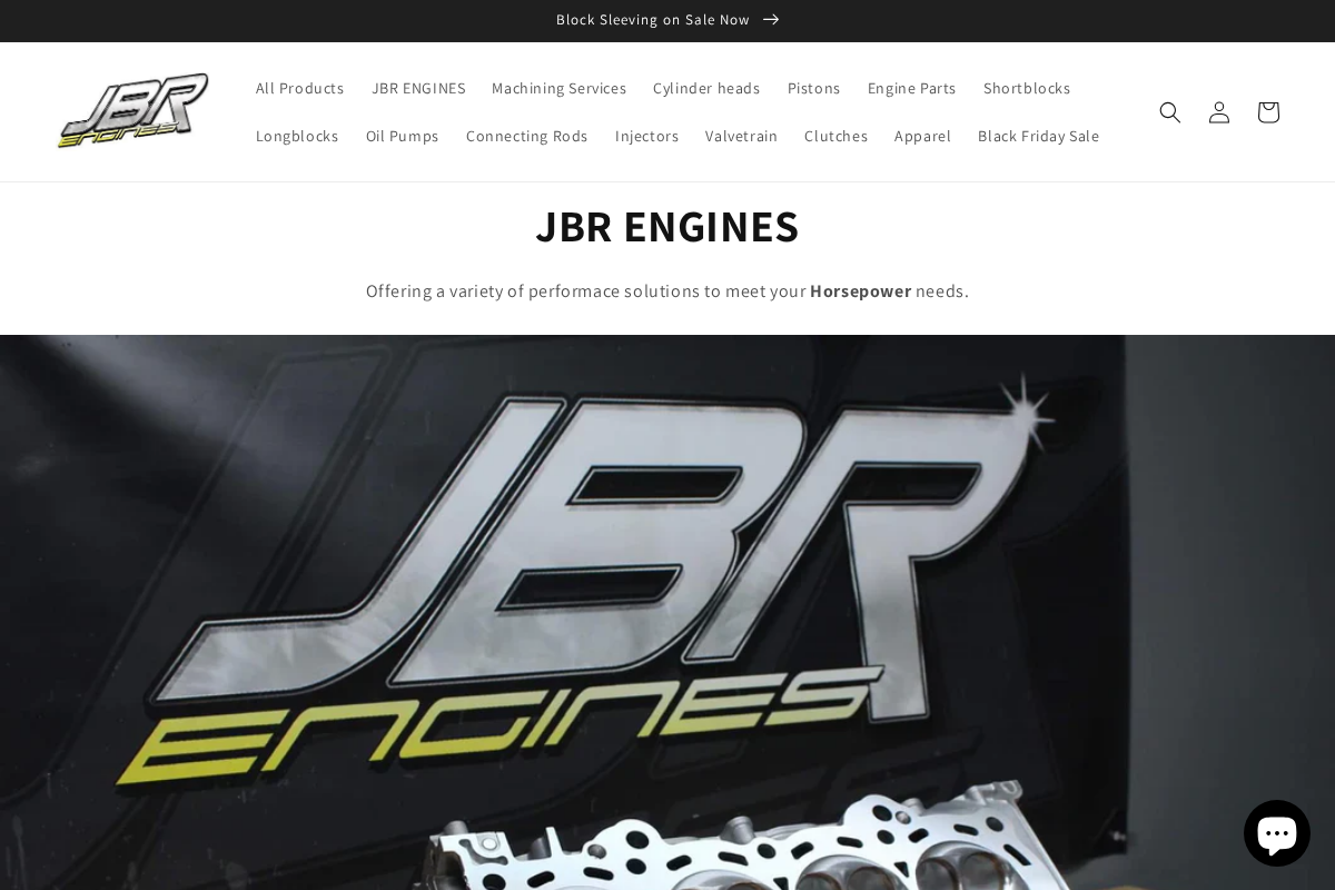 JBR ENGINES homepage screenshot