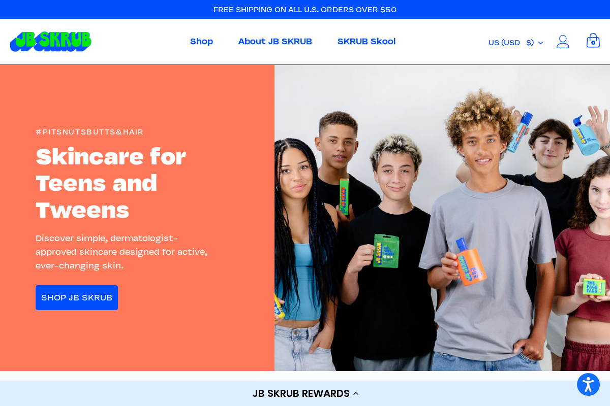 JB SKRUB homepage screenshot