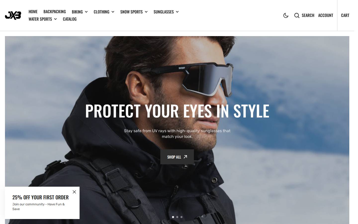jbxsport.com homepage screenshot