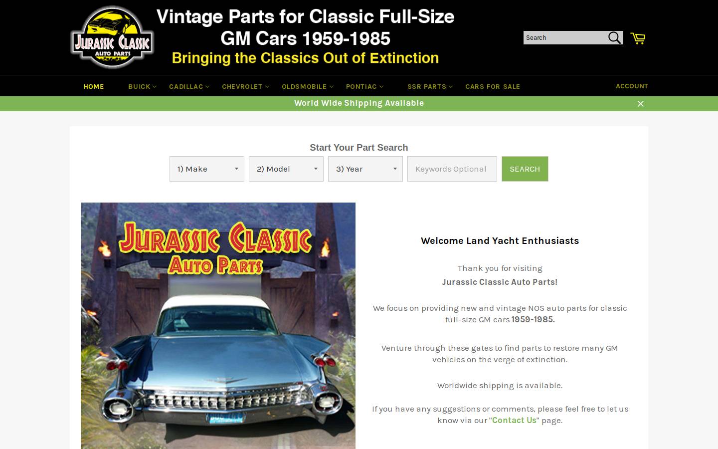 jcaparts.com homepage screenshot