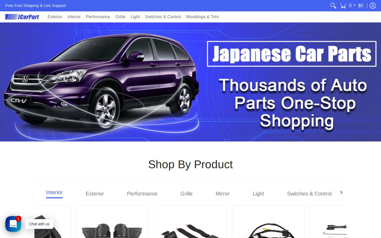 Jcarpart homepage screenshot