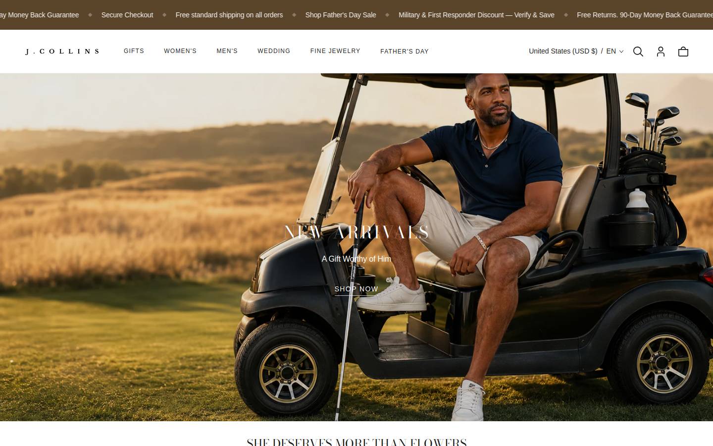 Jcollinsjewelry homepage screenshot