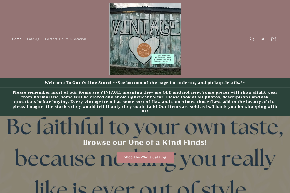 jcovintage.com homepage screenshot