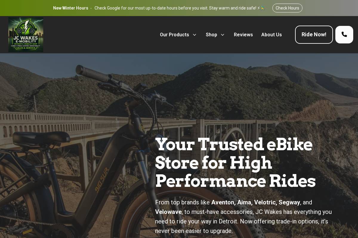 jcwakes.com homepage screenshot