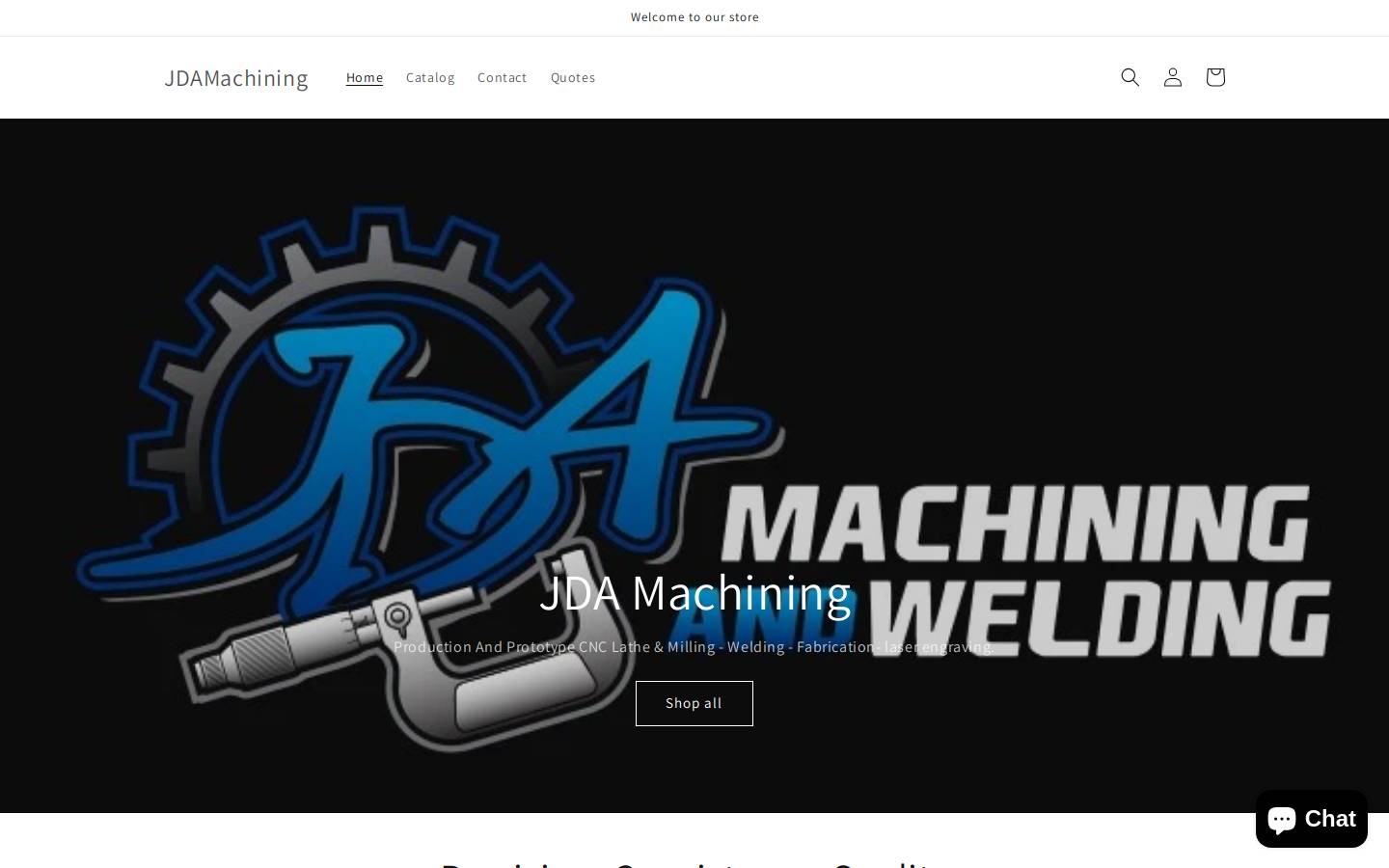 jdamachining.com homepage screenshot