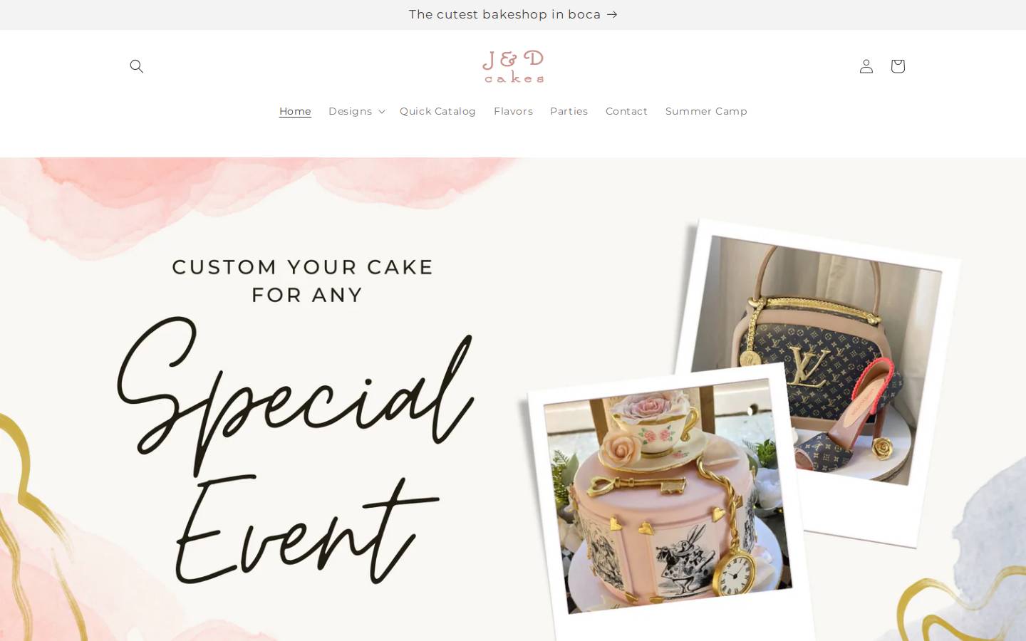 jdcakesonline.com homepage screenshot