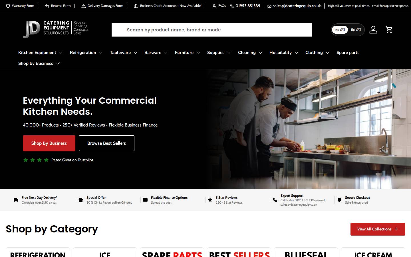 JD Catering Equipment Solutions LTD homepage screenshot