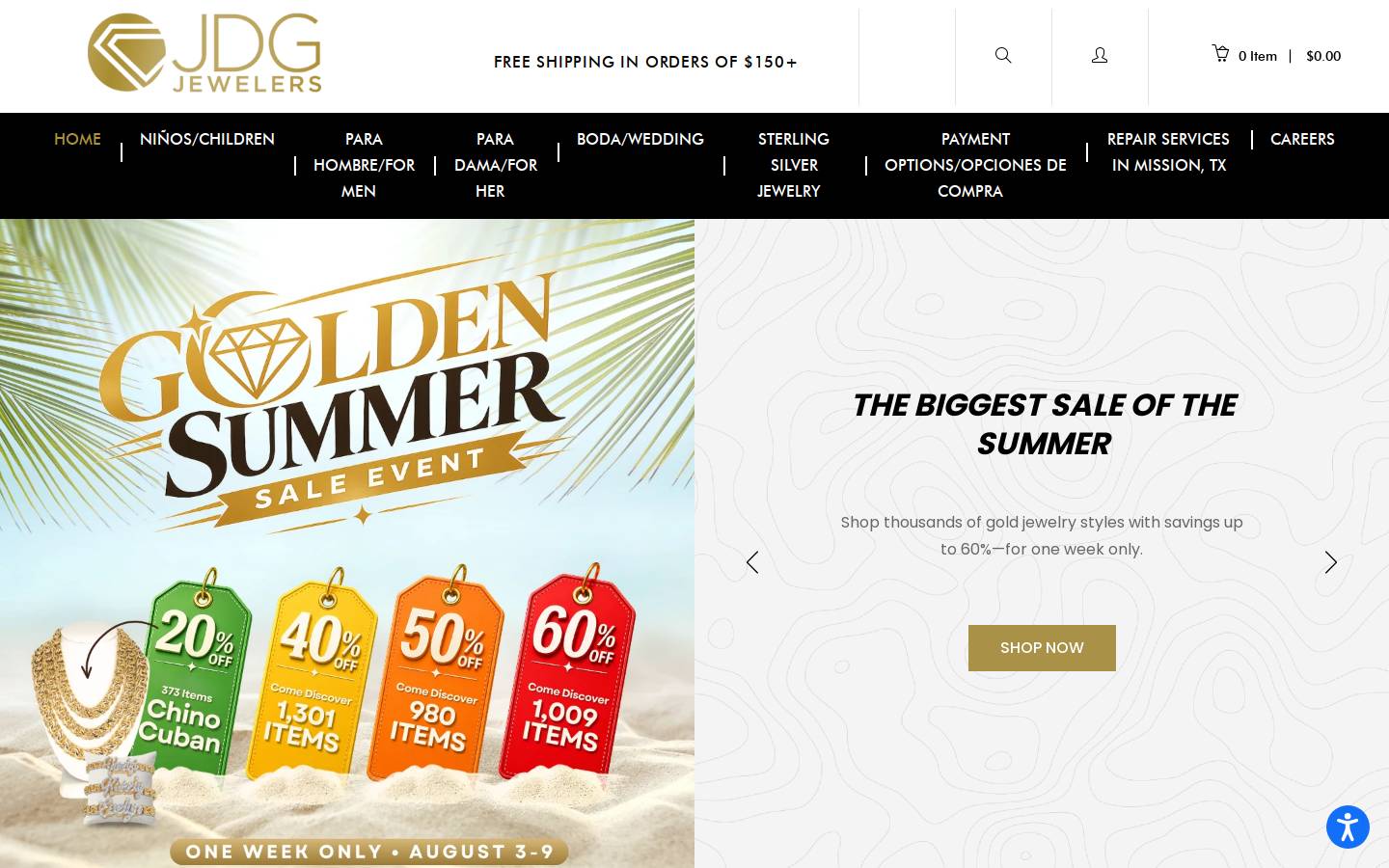 jdgjewelers.com homepage screenshot