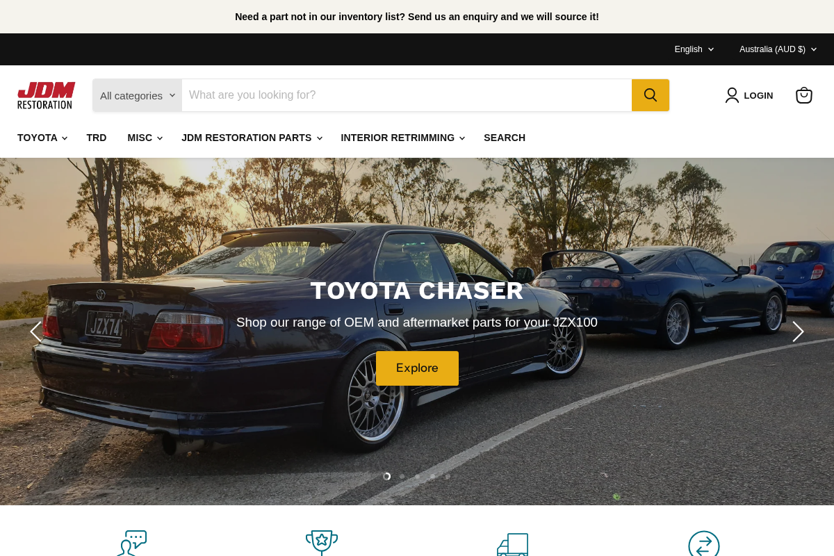 JDM Restoration homepage screenshot