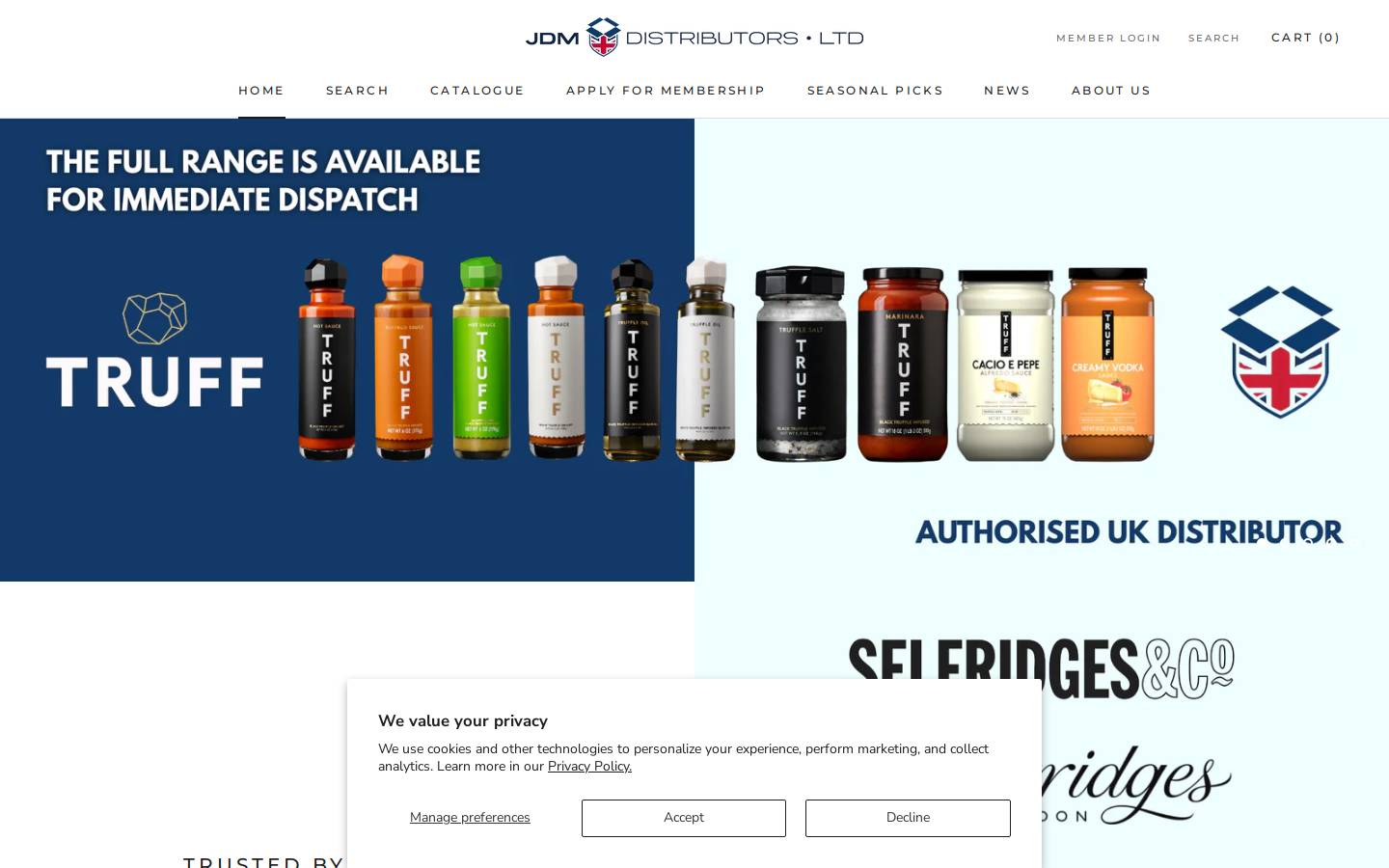 jdmdistributors.co.uk homepage screenshot