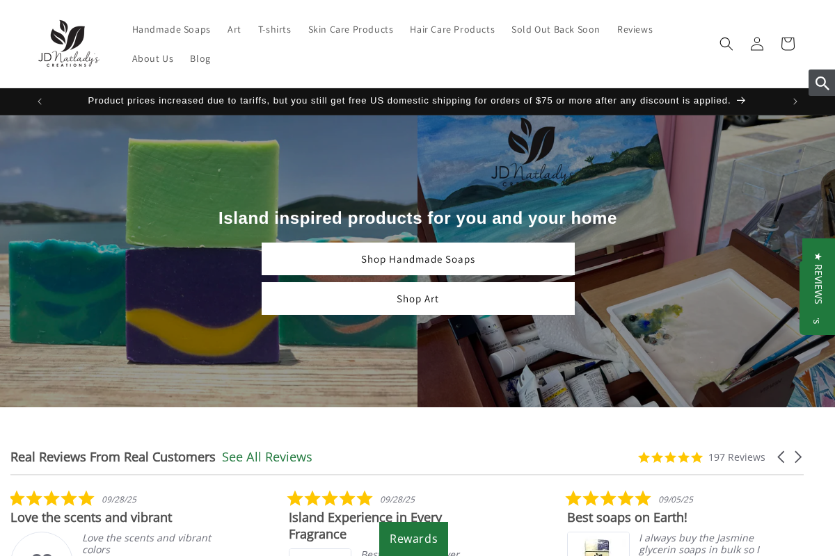 JDNatlady's Creations homepage screenshot