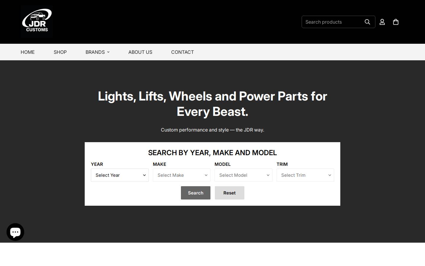 jdrcustoms.com homepage screenshot