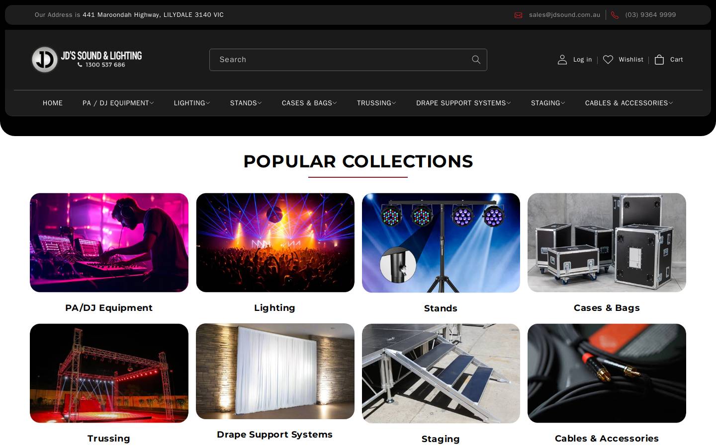 jdsound.com.au homepage screenshot