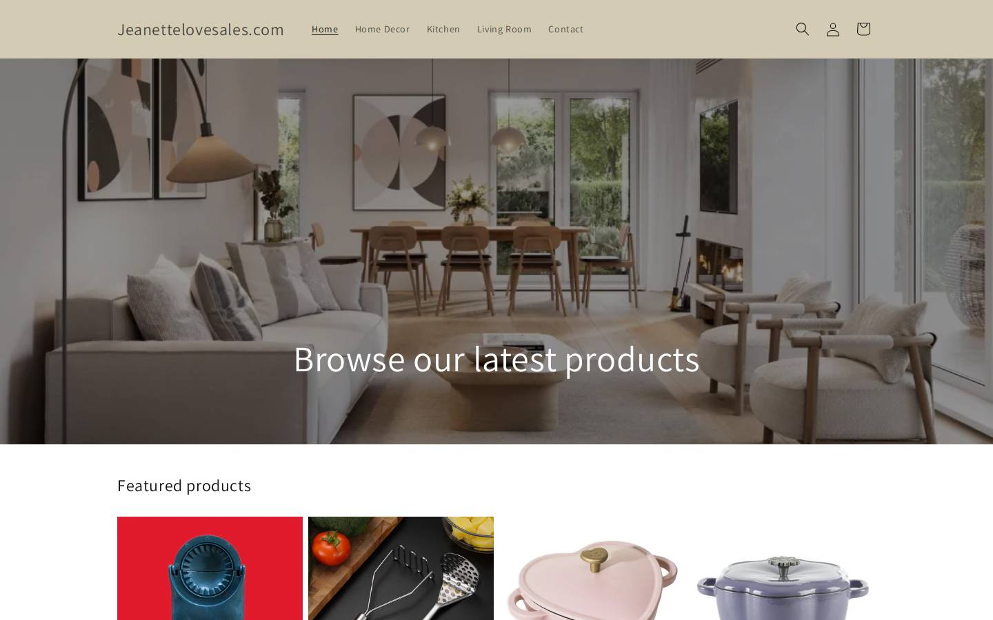 jeanettelovesales.com homepage screenshot