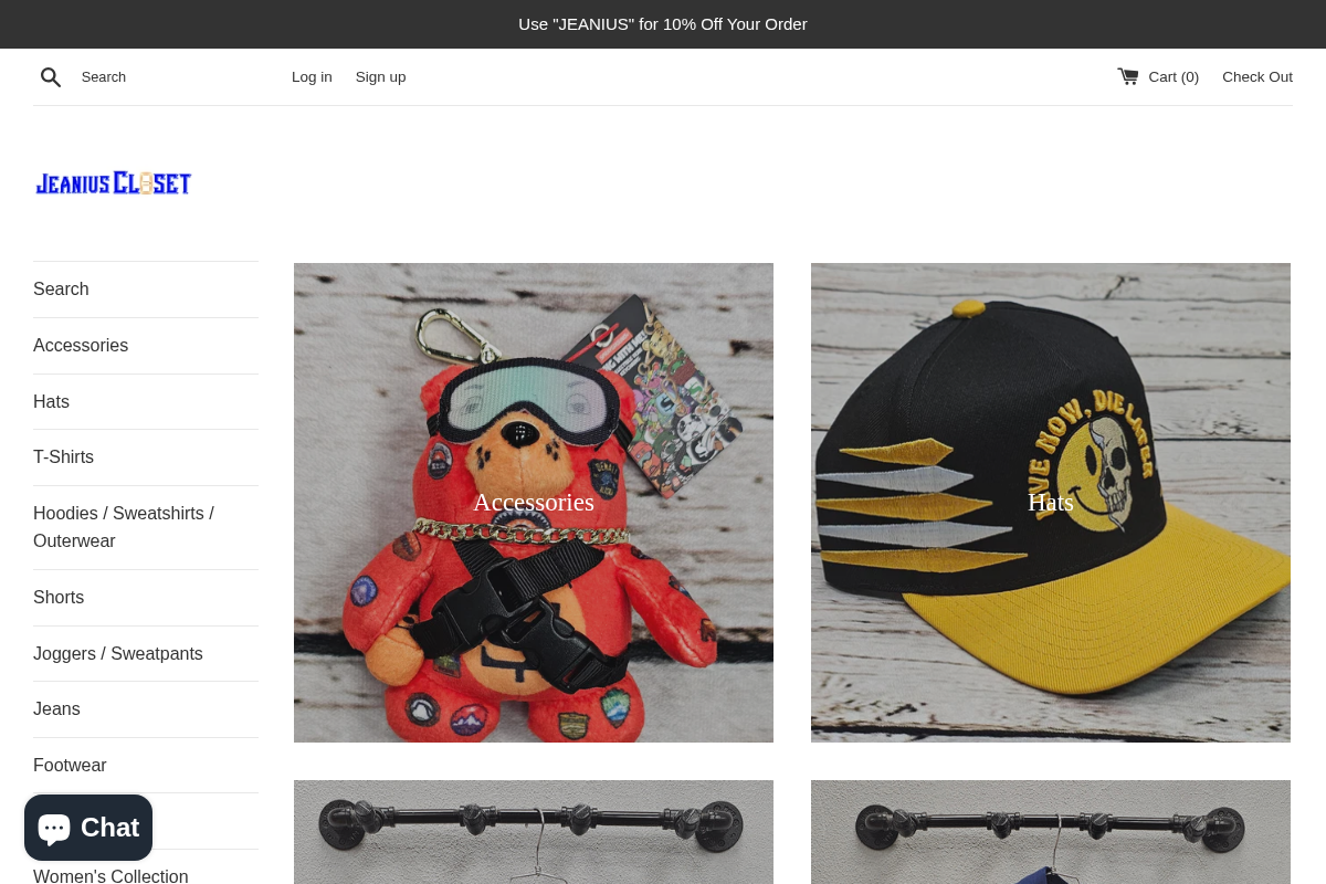 Jeanius Closet homepage screenshot