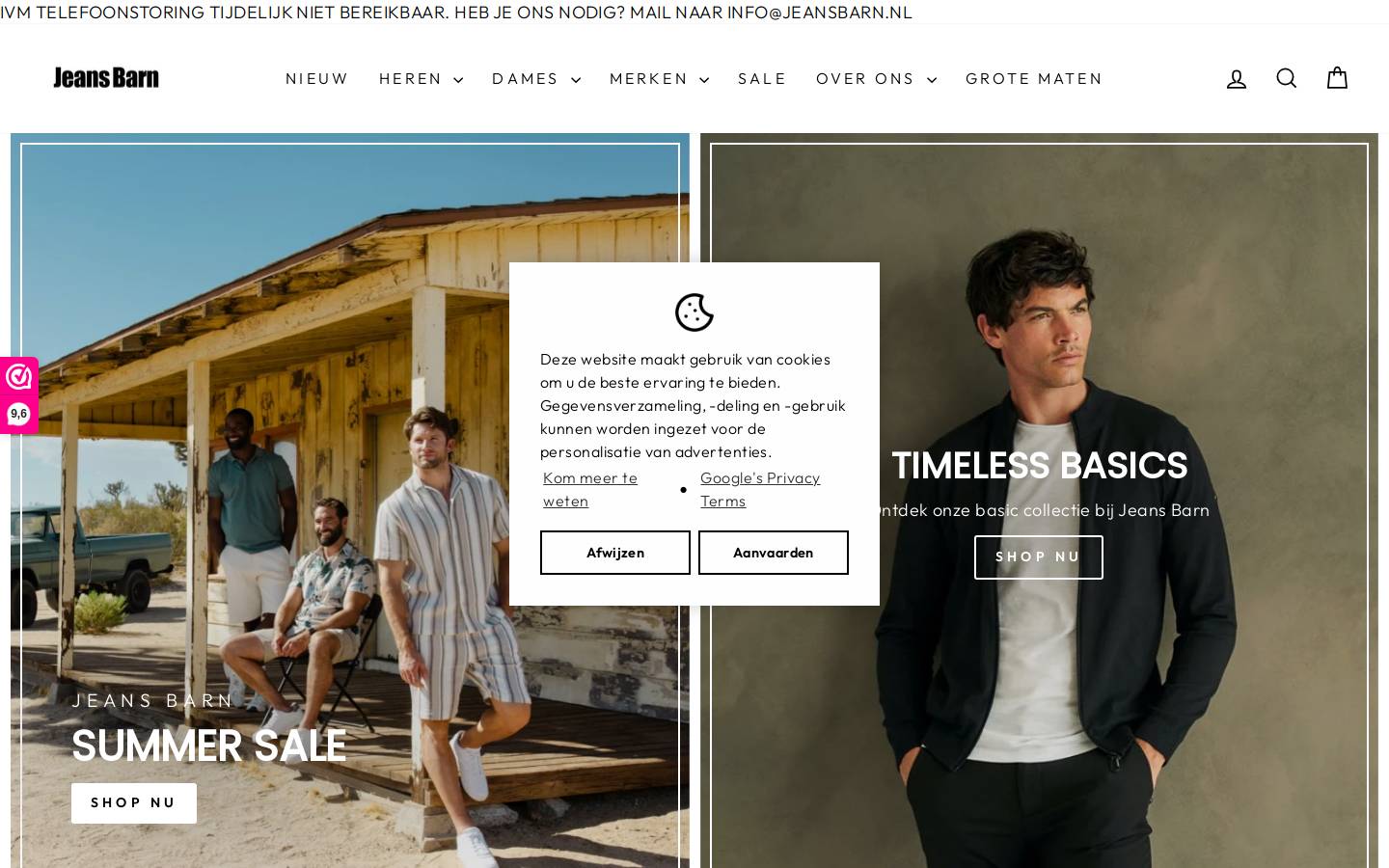 jeansbarn.nl homepage screenshot