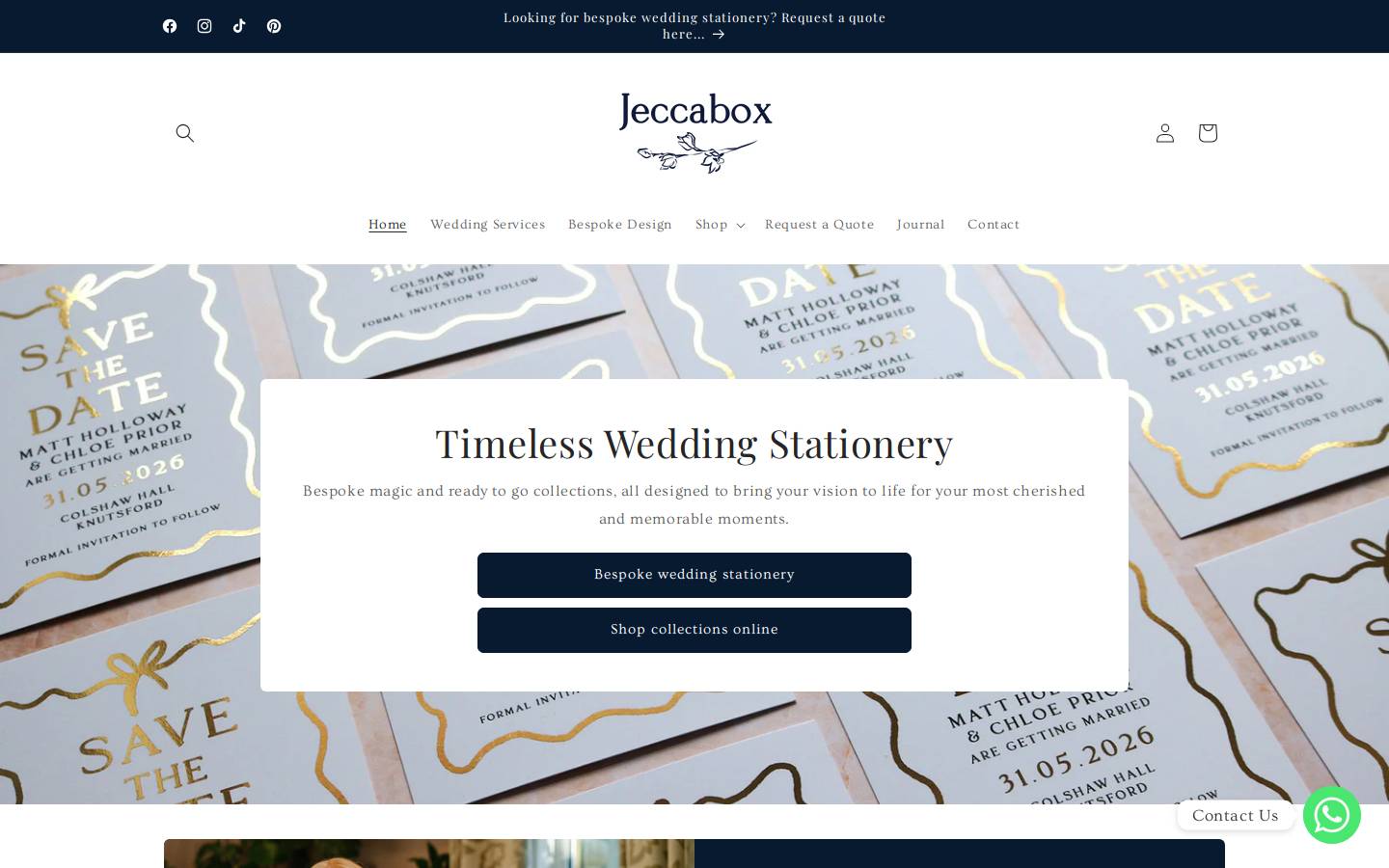 jeccabox.co.uk homepage screenshot