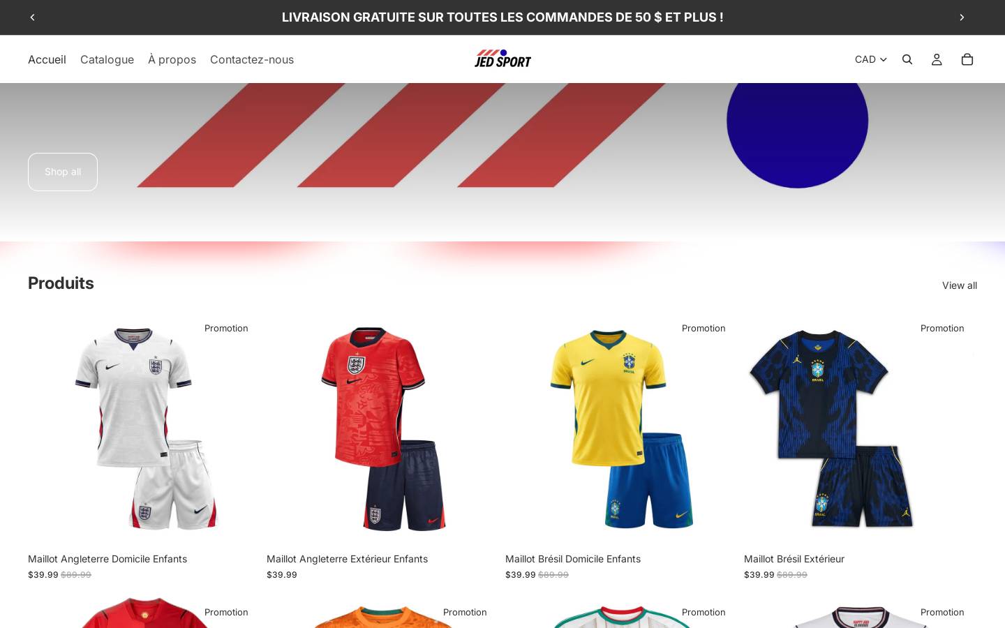 jed-sport.com homepage screenshot