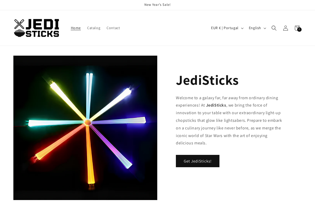 Jedisticks homepage screenshot