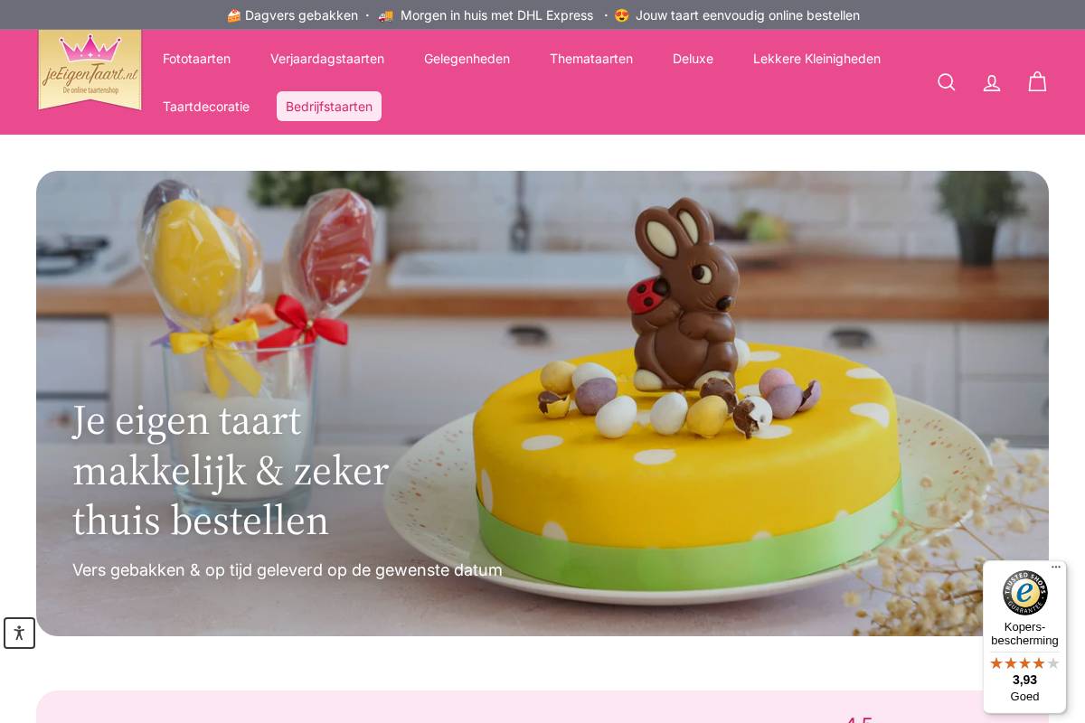 jeeigentaart.nl homepage screenshot