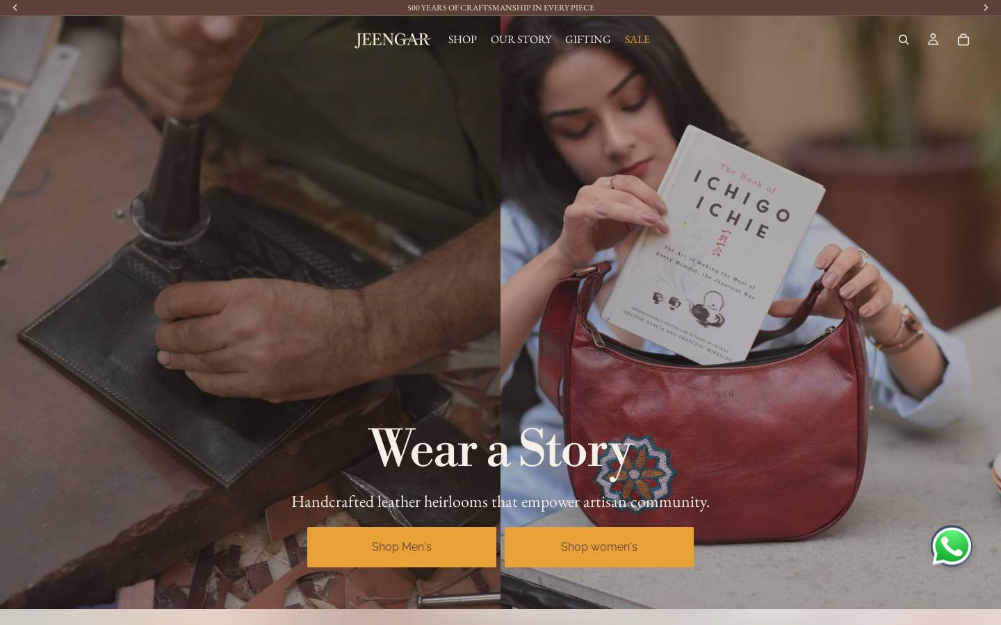 jeengar.com homepage screenshot
