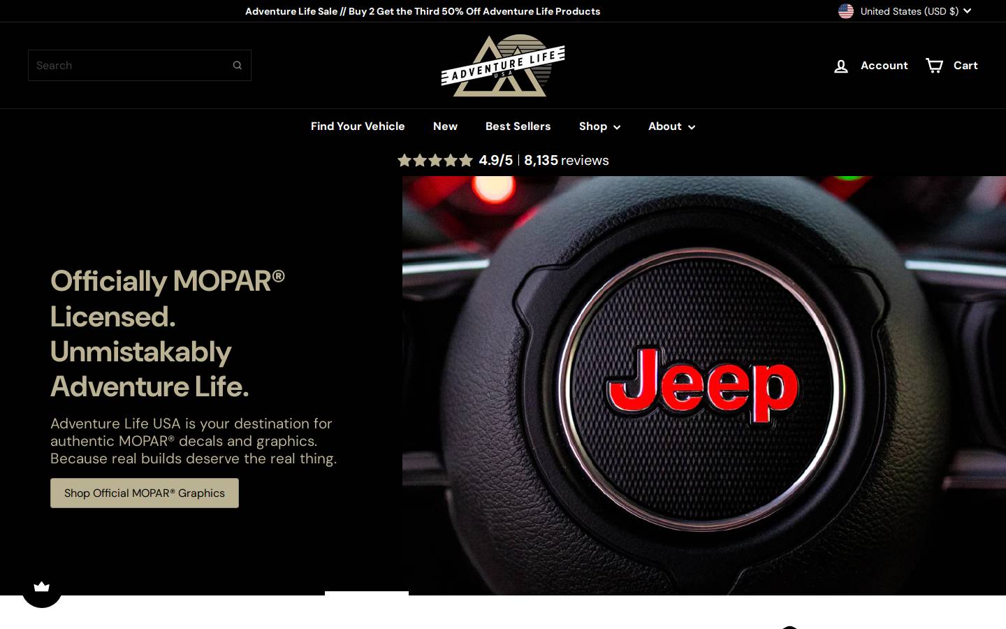 jeep-sticker.com homepage screenshot