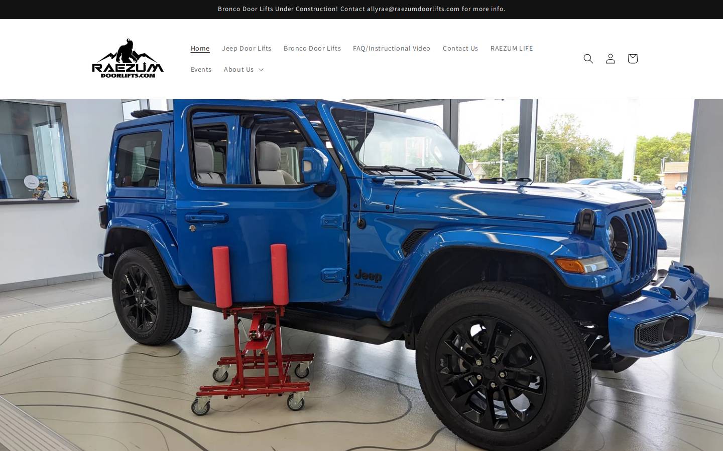 jeepdoorlifts.com homepage screenshot
