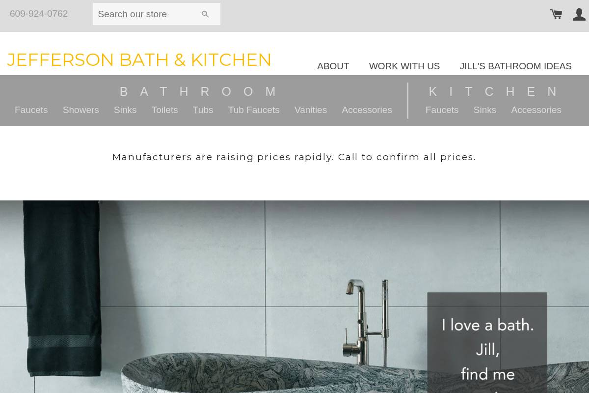 jeffersonbathandkitchen.com homepage screenshot