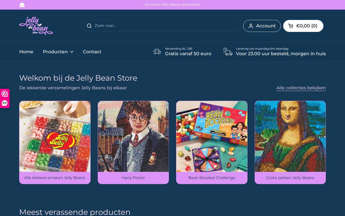 Jelly Bean Store homepage screenshot