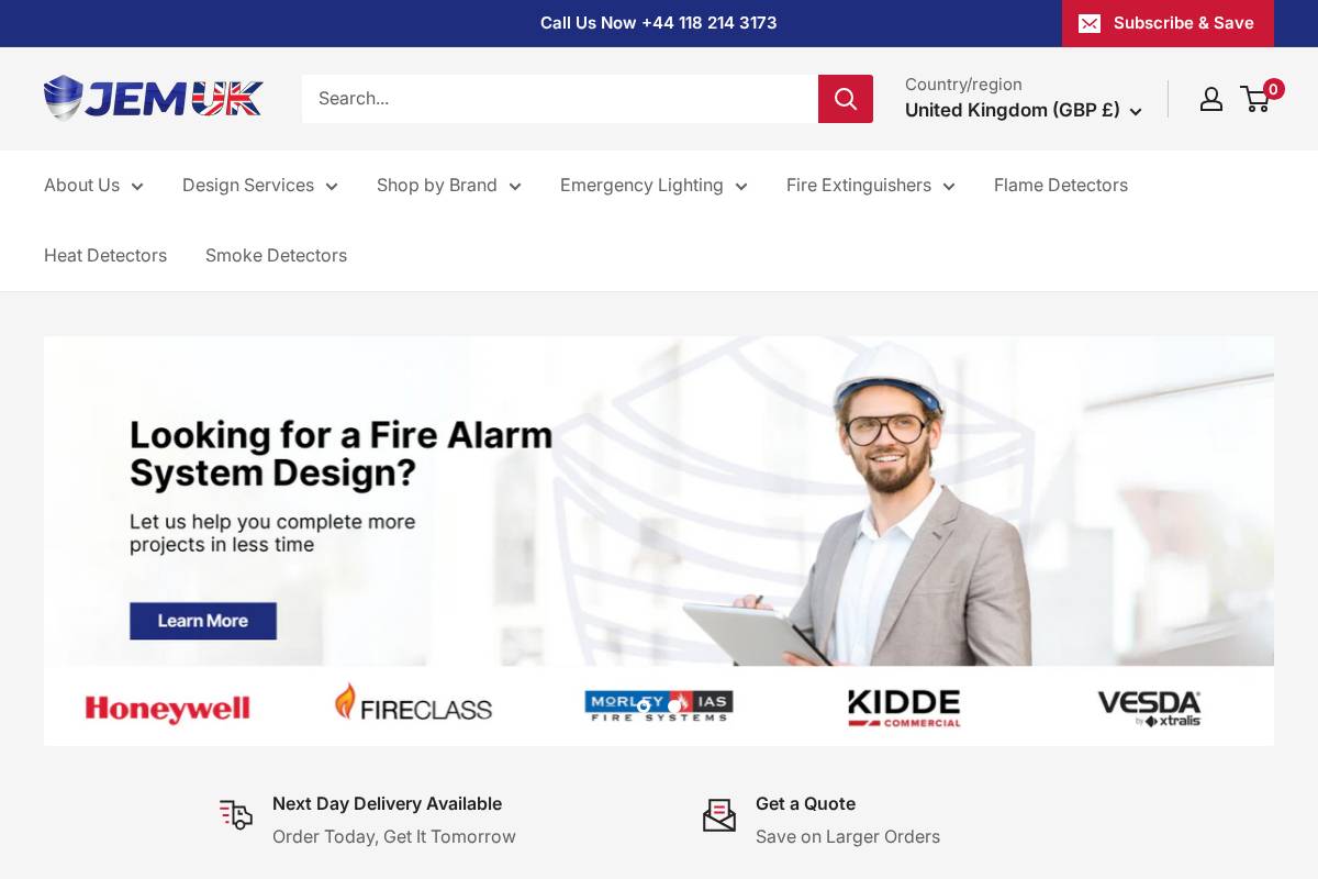 jemsystems.co.uk homepage screenshot