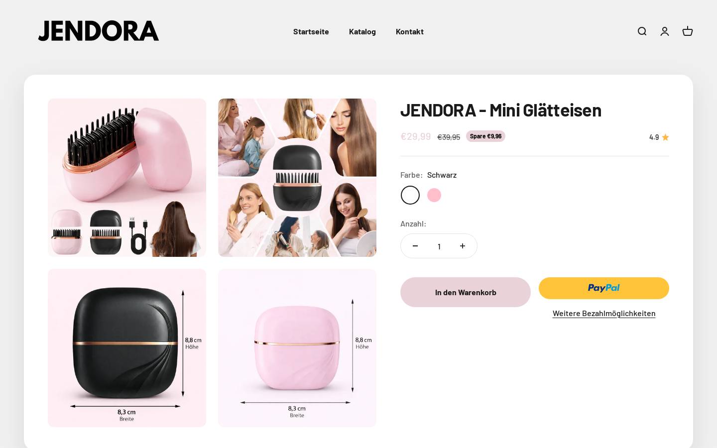 jendora.de homepage screenshot