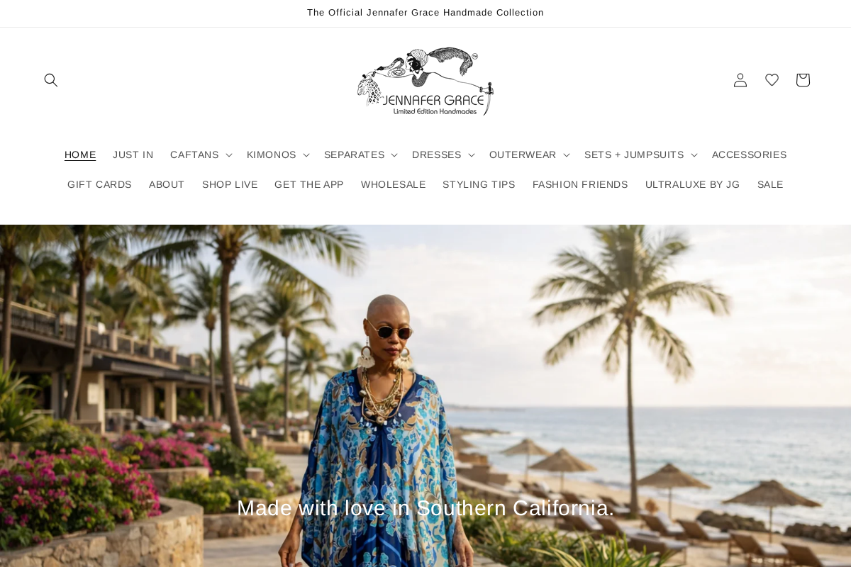 Jennafer Grace homepage screenshot