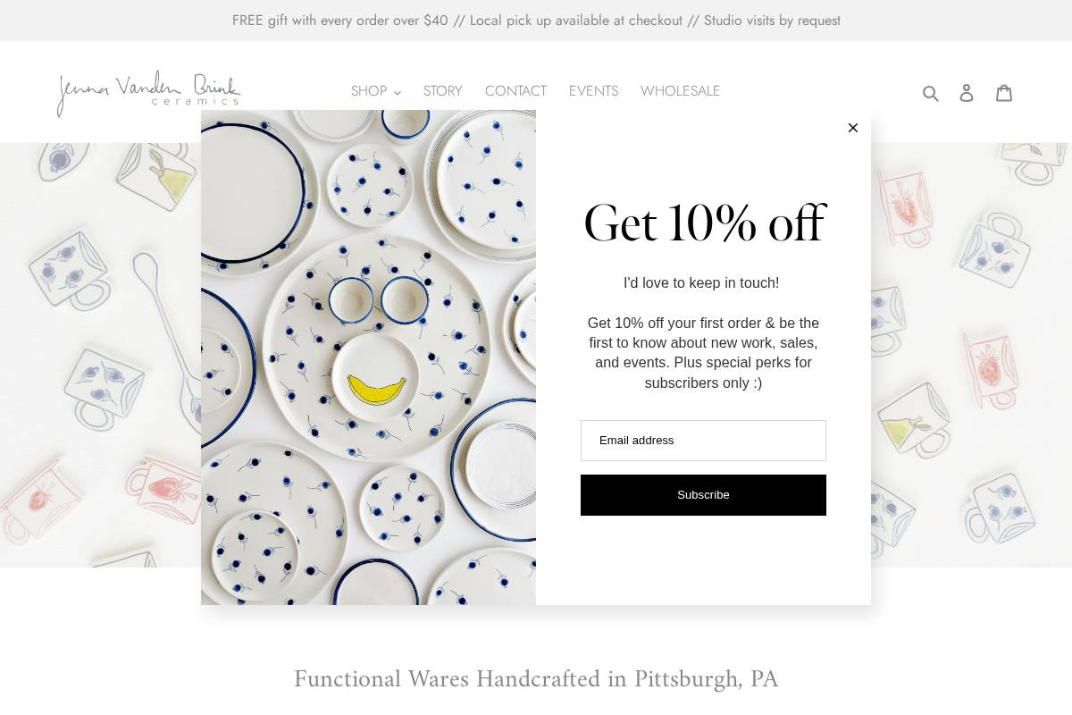 jennavandenbrink.com homepage screenshot